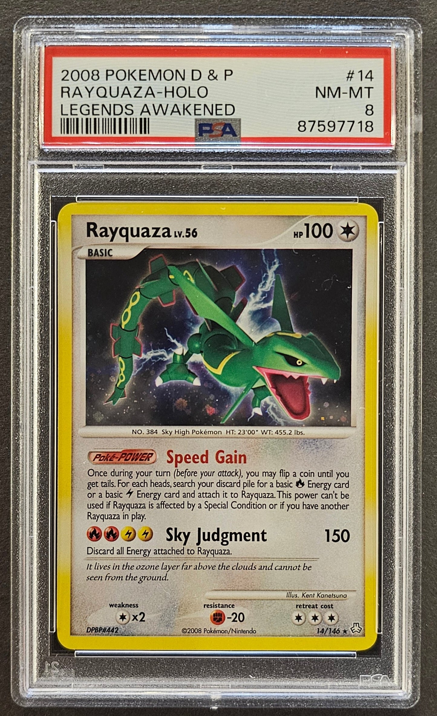 Rayquaza Holo #14 Graded PSA 8 - 2008 Pokemon Legends Awakened