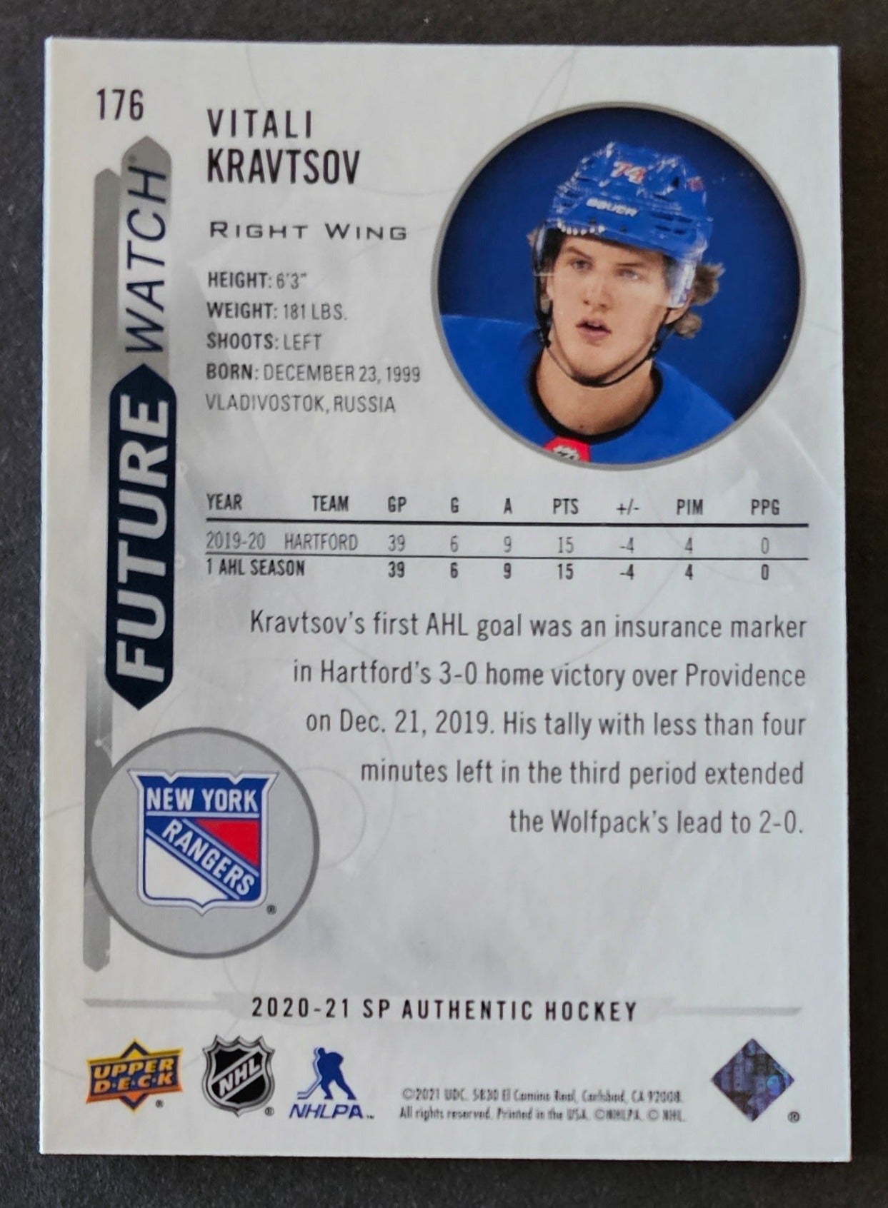 Vitali Kravtsov Future Watch /999 - 2020/21 SP Authentic