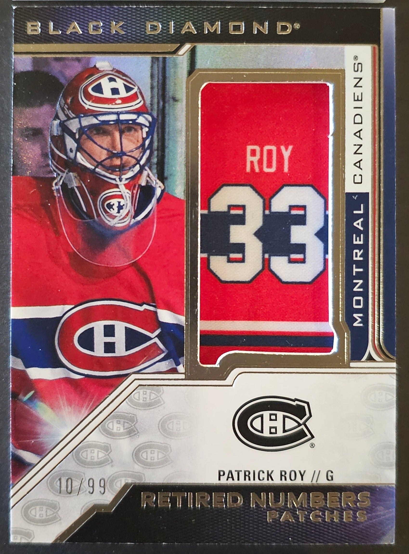 Patrick Roy Habs Retired Numbers Patches /99 - 2022/23 Black Diamond – Pro  Shop Sports