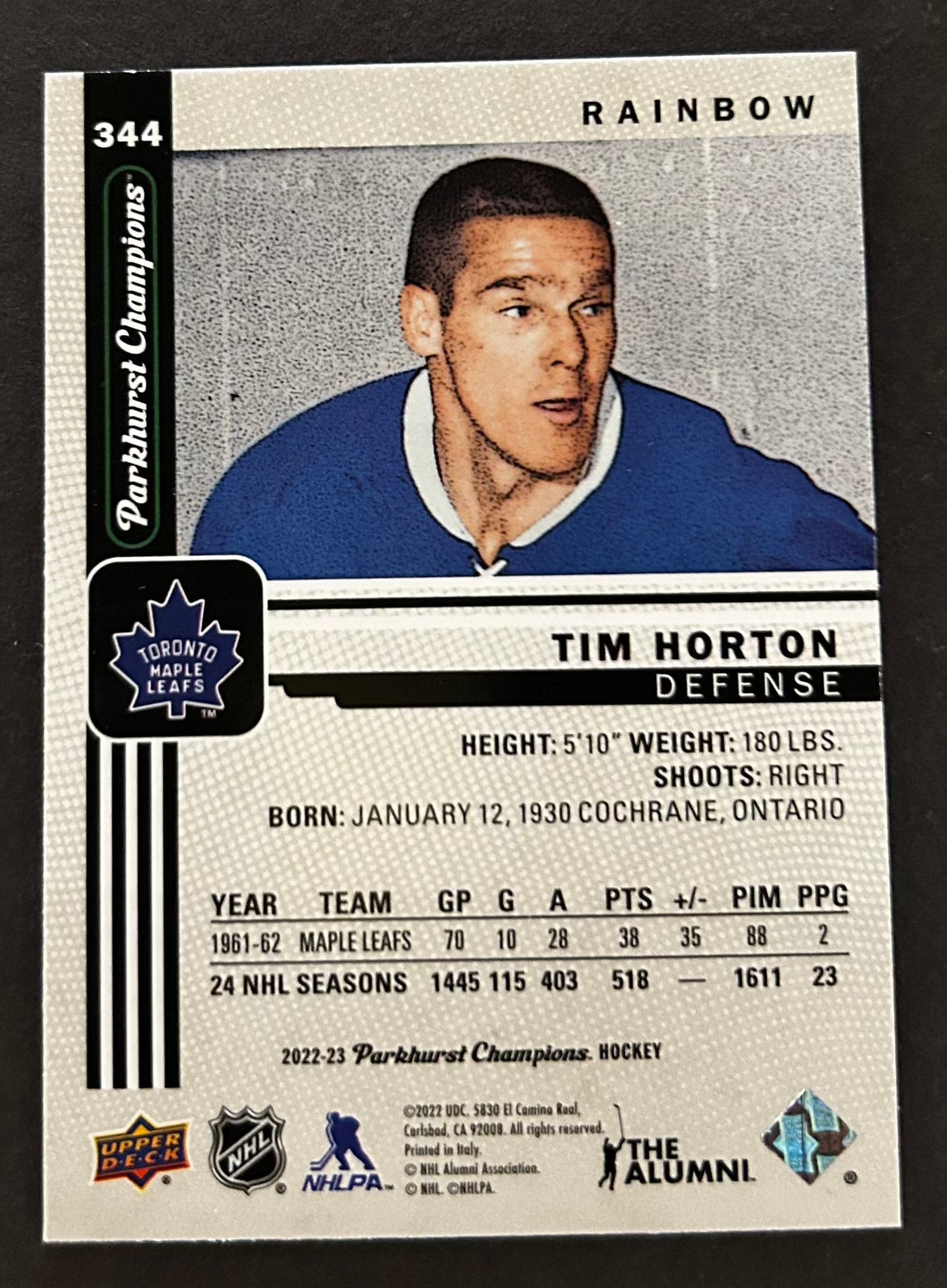 Tim Horton Legend Rainbow - 2022/23 Parkhurst Champions