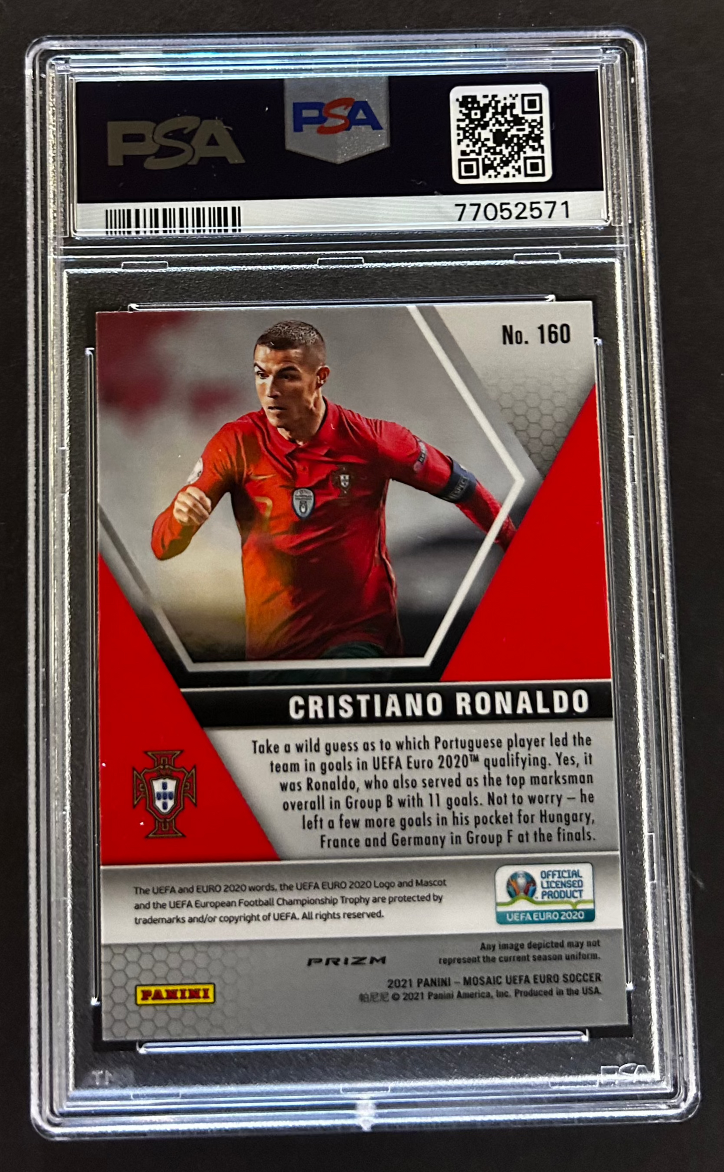 Cristiano Ronaldo Reactive Gold Mosaic - PSA 10 - 2019/20 Panini Mosaic UEFA