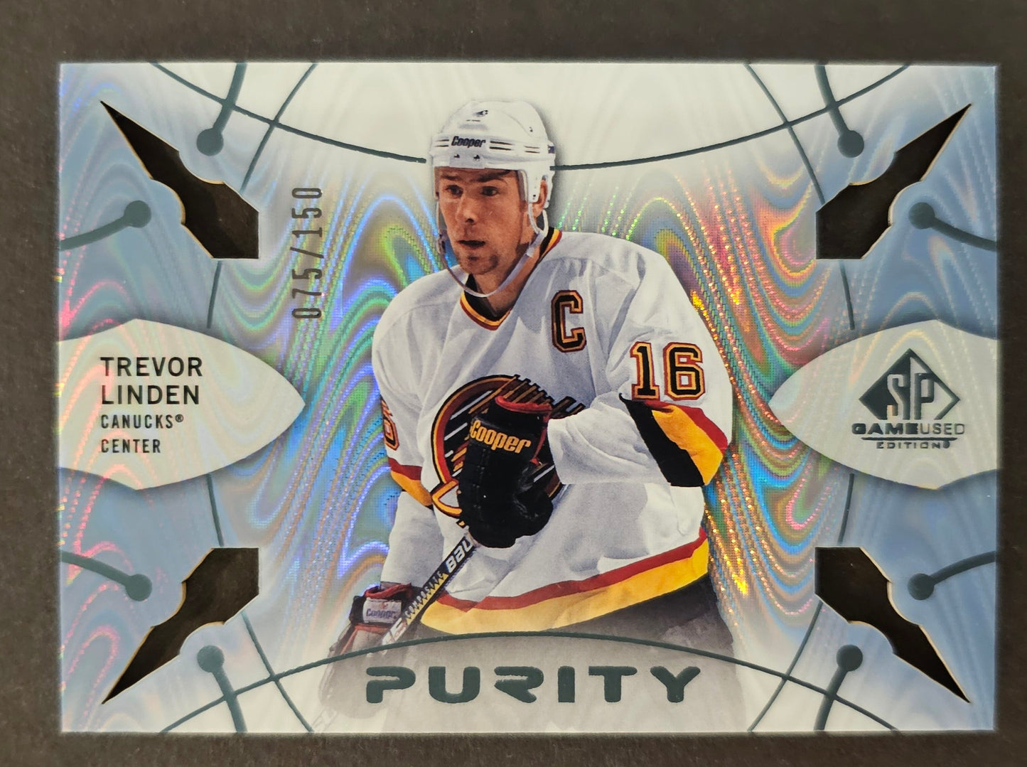 Trevor Linden Purity Platinum /150 - 2022/23 SP Game Used