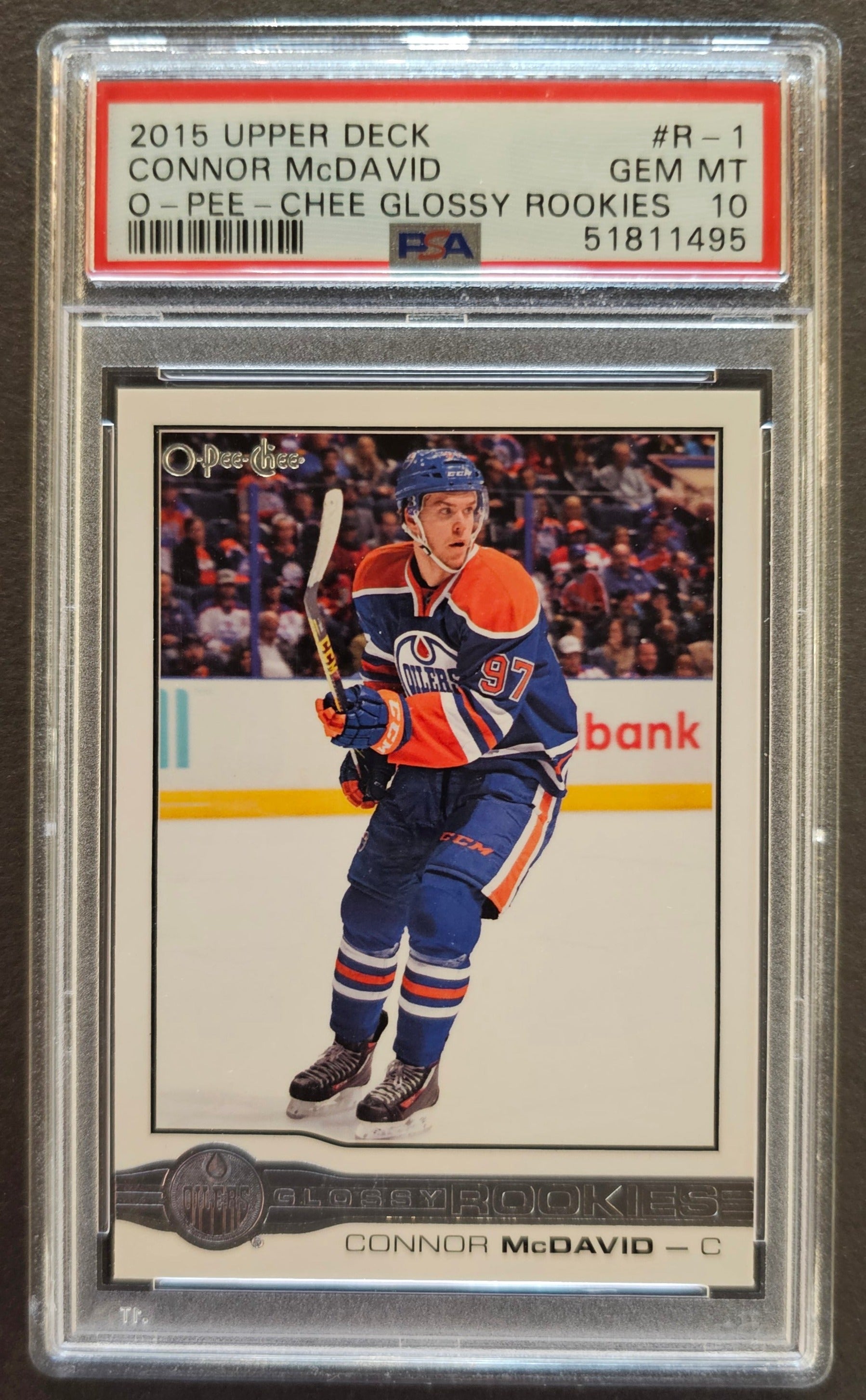 Connor McDavid O-Pee-Chee Glossy Rookies - PSA 10 - 2015/16 Upper Deck