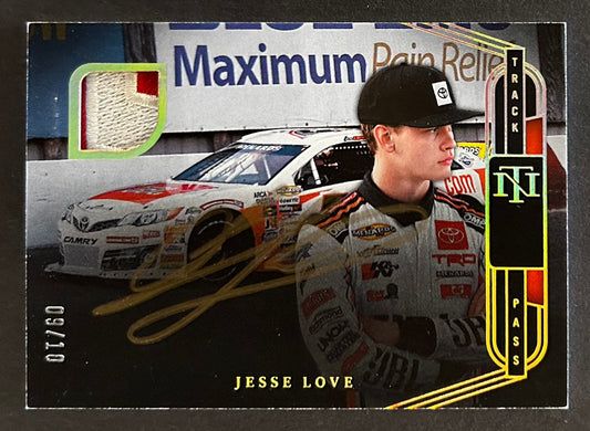 Jesse Love Track Pass Auto Patch /10 - 2023 Panini National Treasures