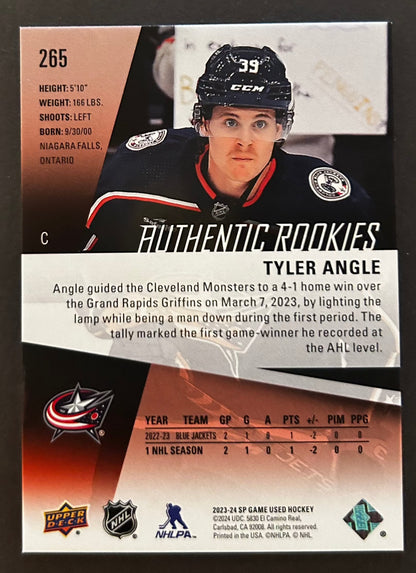 Tyler Angle Authentic Rookies /223 - 2023/24 SP Game Used