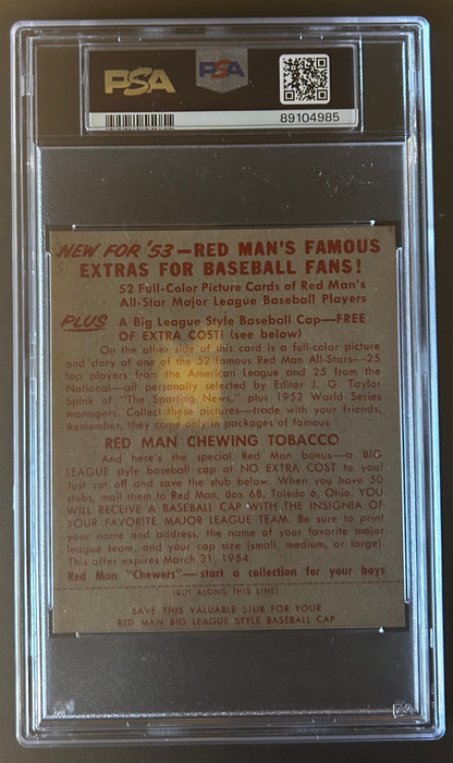 Joe Black - PSA 2.5 - 1953 Red Man Tobacco