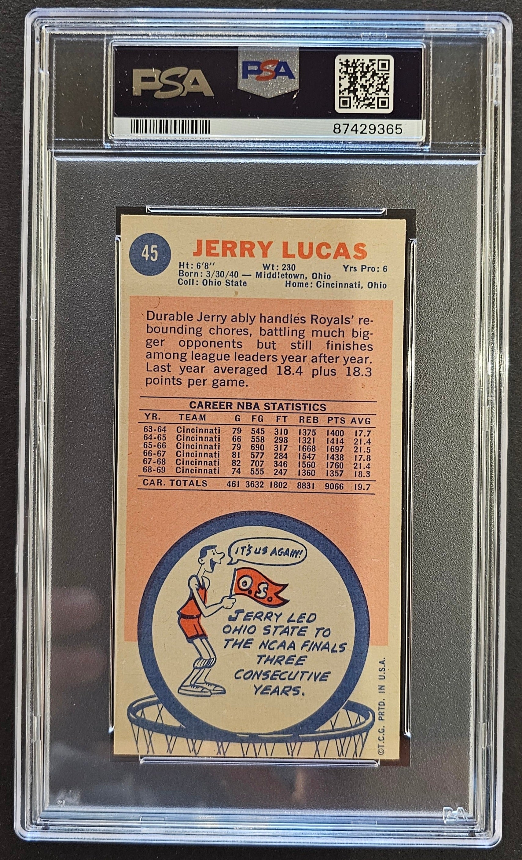 Jerry Lucas #45 Graded PSA 5 - 1969 Topps