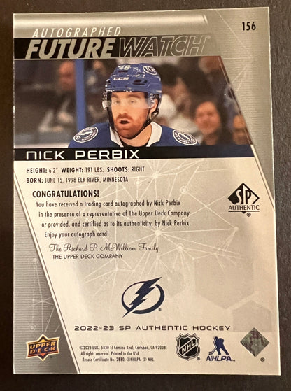 Nick Perbix Future Watch Auto /999 - 2022/23 SP Authentic