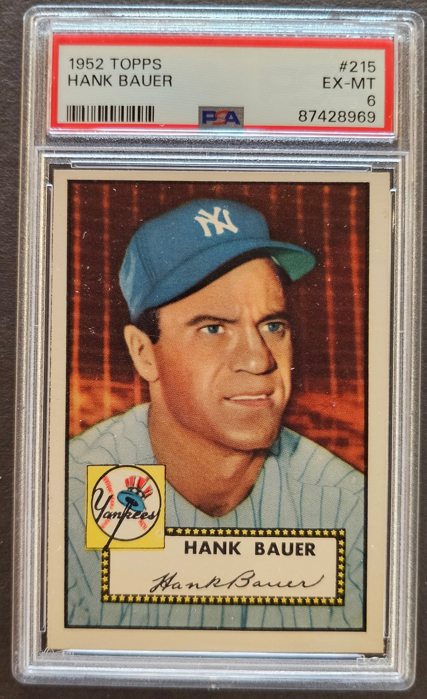 Hank Bauer #215 Graded PSA 6 - 1952 Topps