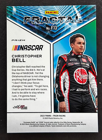 Christopher Bell Fractal White Sparkle - 2023 Panini Prizm Racing