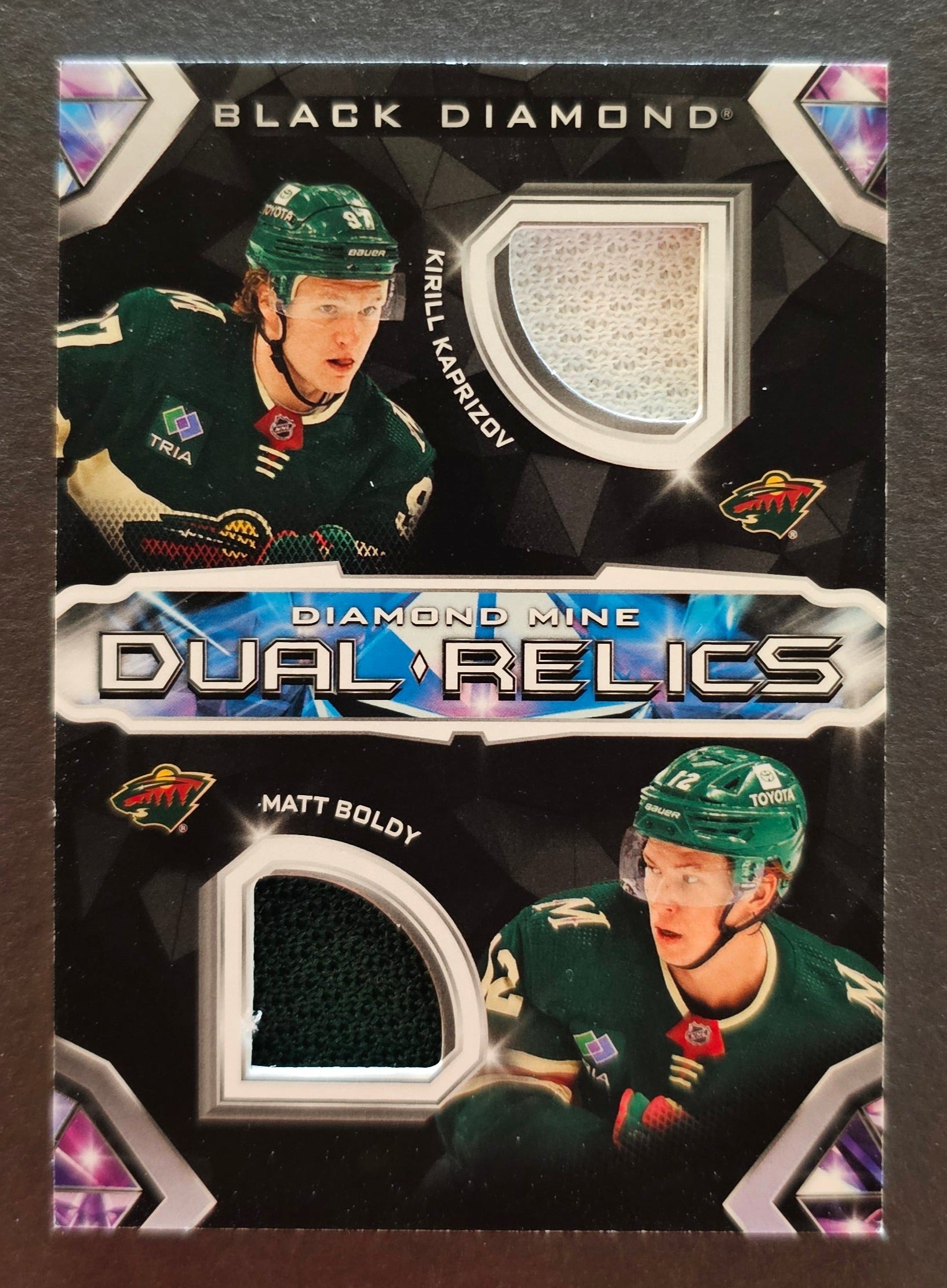 Kaprizov / Boldy Diamond Mine Dual Relics Jersey - 2023/24 Black Diamond