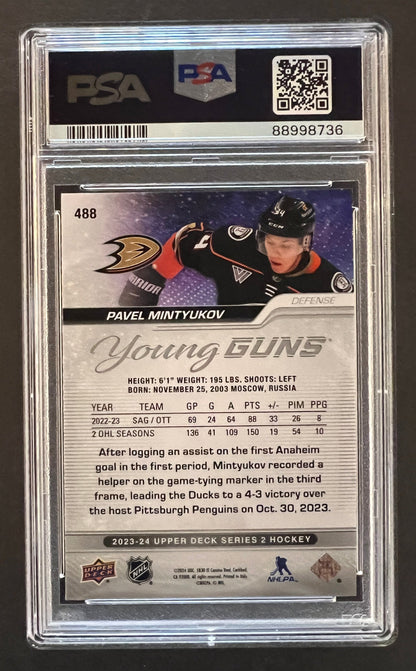 Pavel Mintyukov Young Guns Rookie #488 - PSA 10 - 2023/24 Series 2