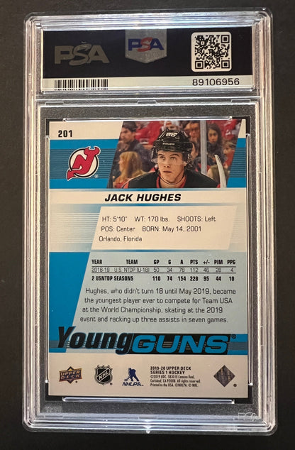 Jack Hughes Young Guns Rookie #201 - PSA 10 - 2019/20 Series 1