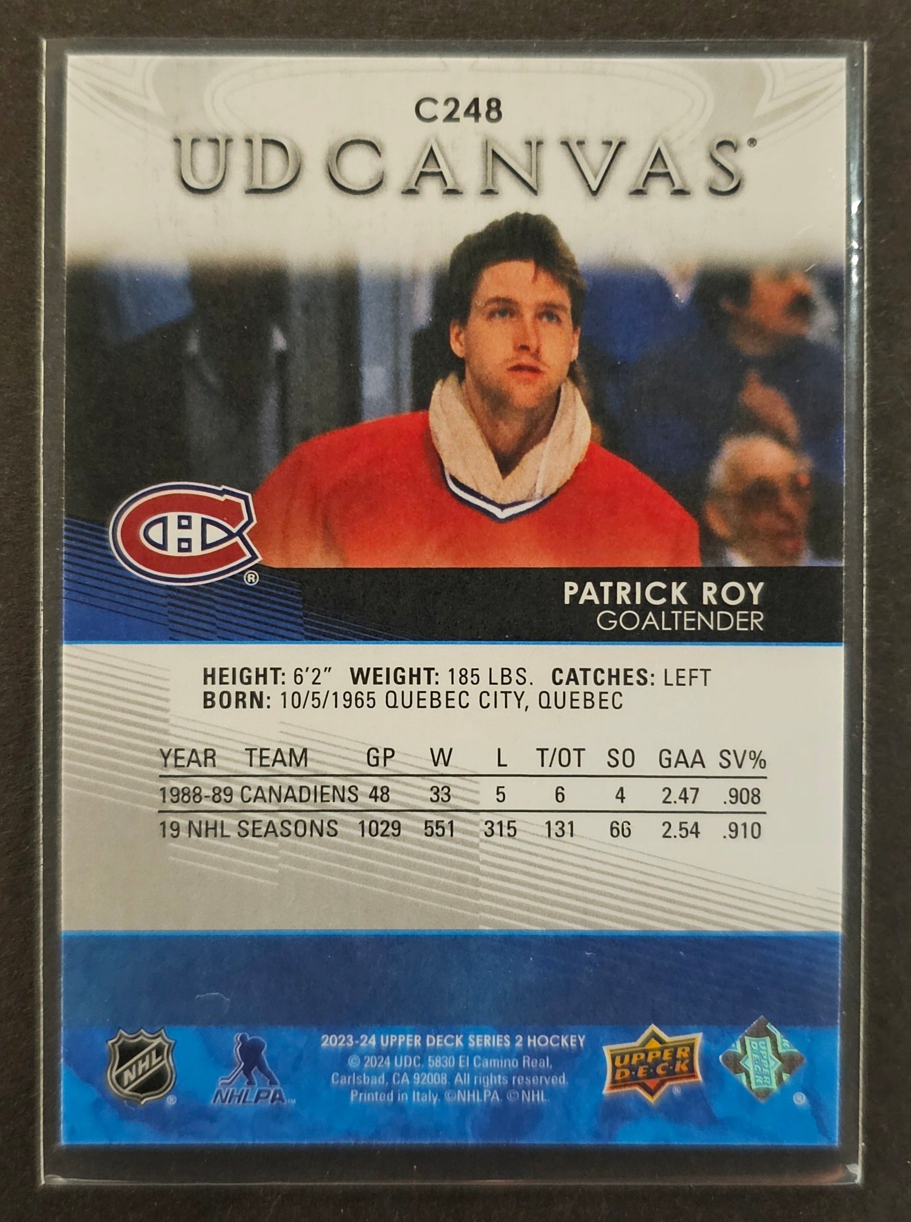 Patrick Roy UD Canvas Legends - 2023/24 Series 2