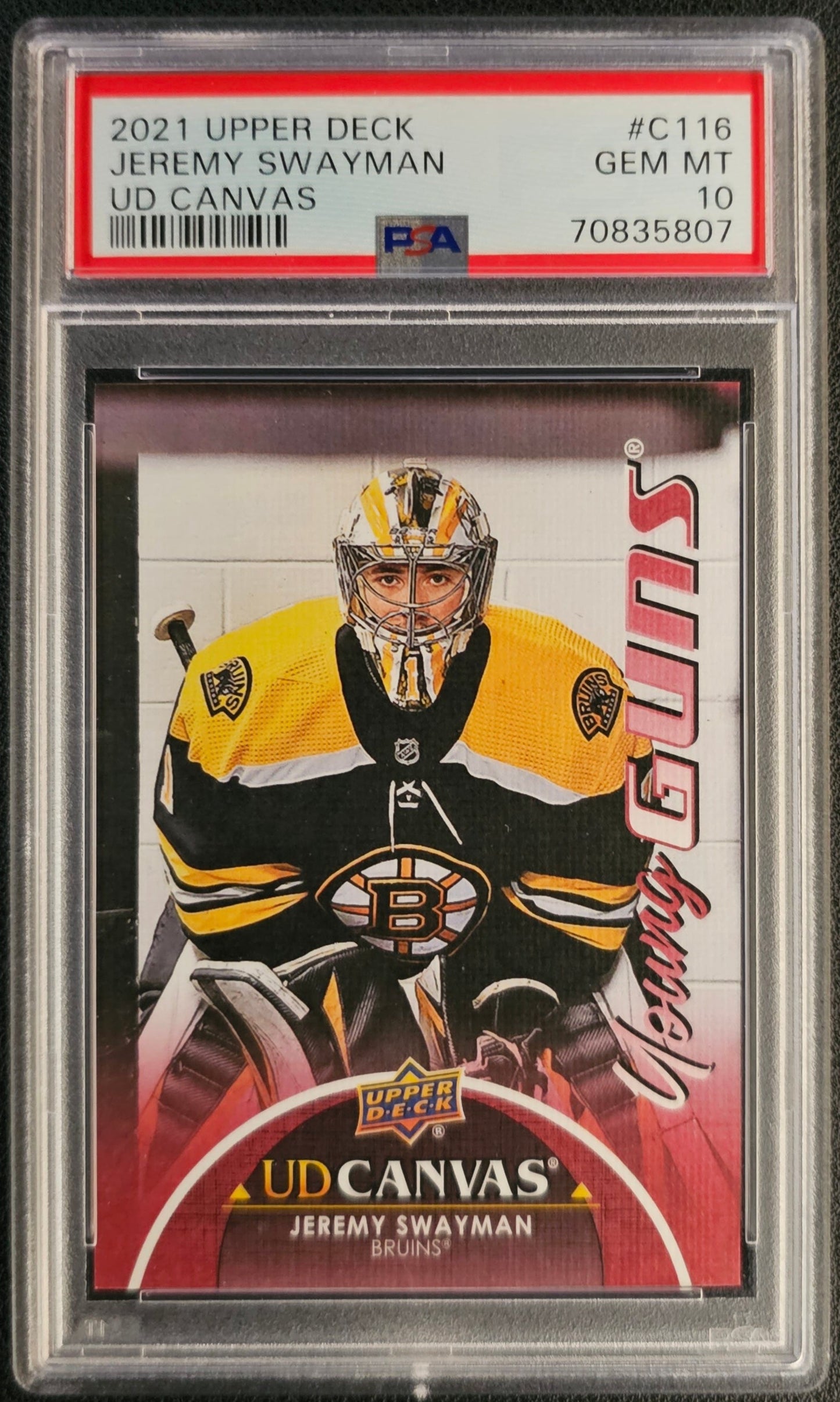 Jeremy Swayman Young Guns Canvas (Rookie) Graded PSA 10 - 2021/22 Series 1