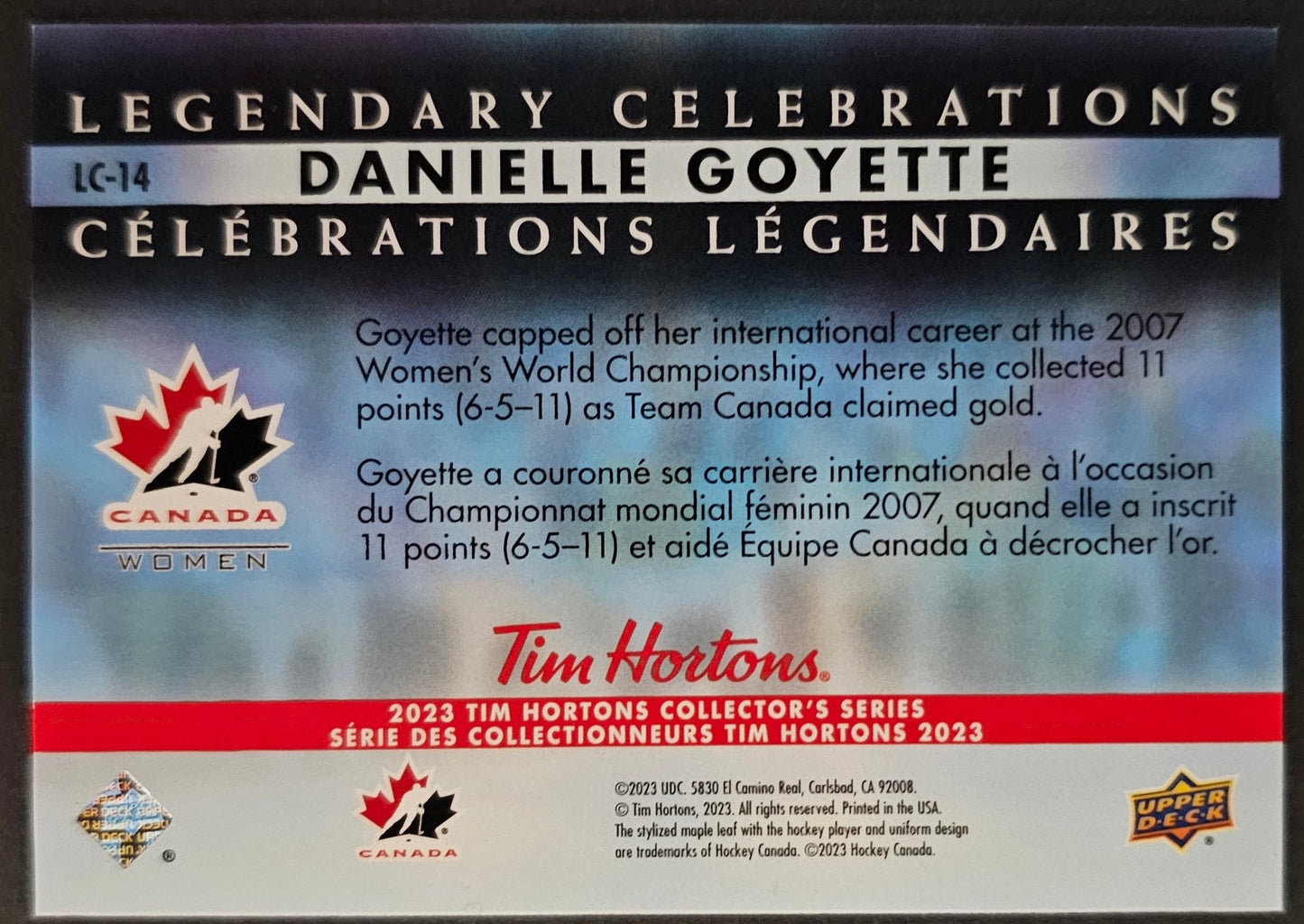 Danielle Goyette Legendary Celebrations Holographic - 2023 Tim Horton's Collector's Series