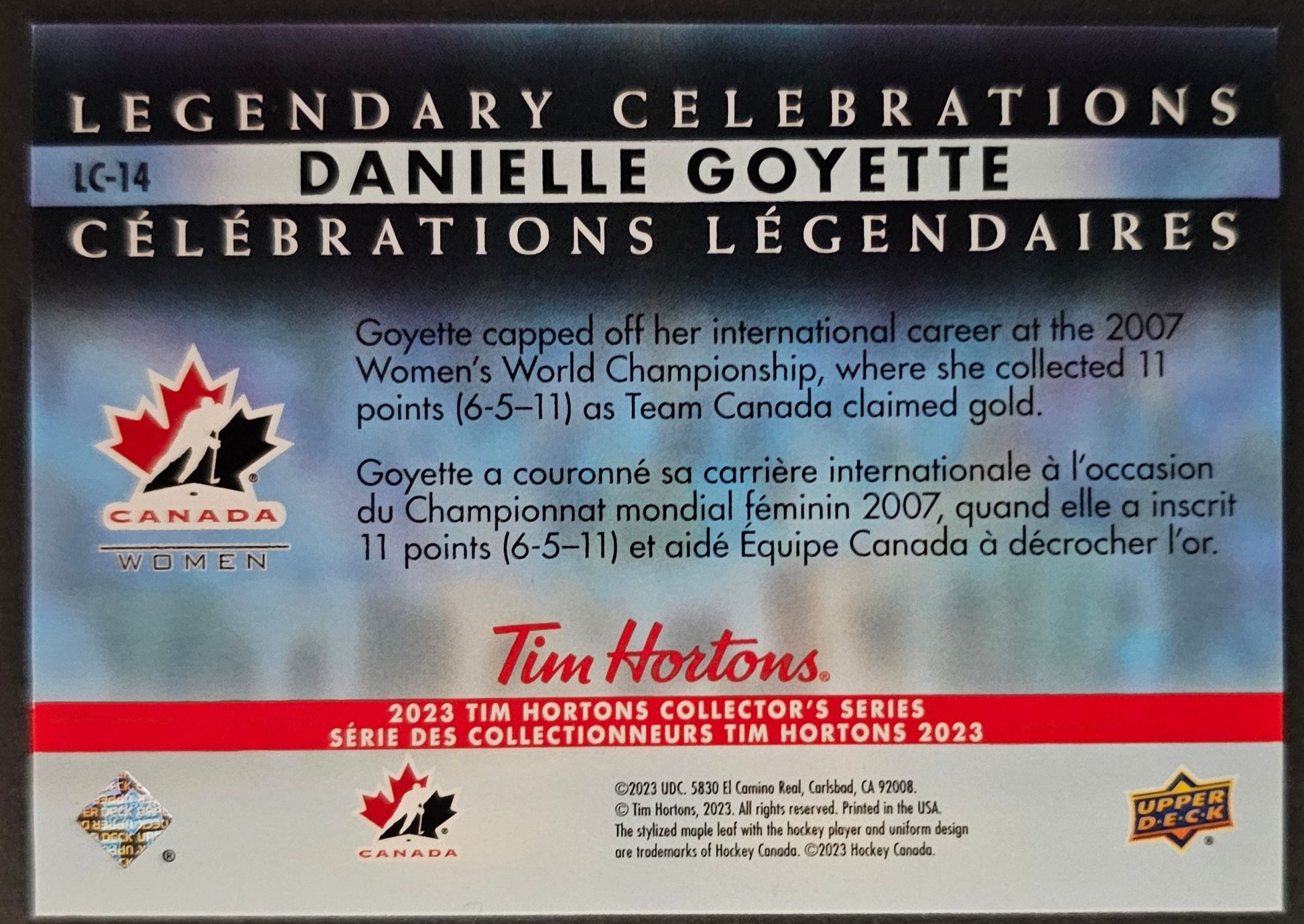 Danielle Goyette Legendary Celebrations Holographic - 2023 Tim Horton's Collector's Series