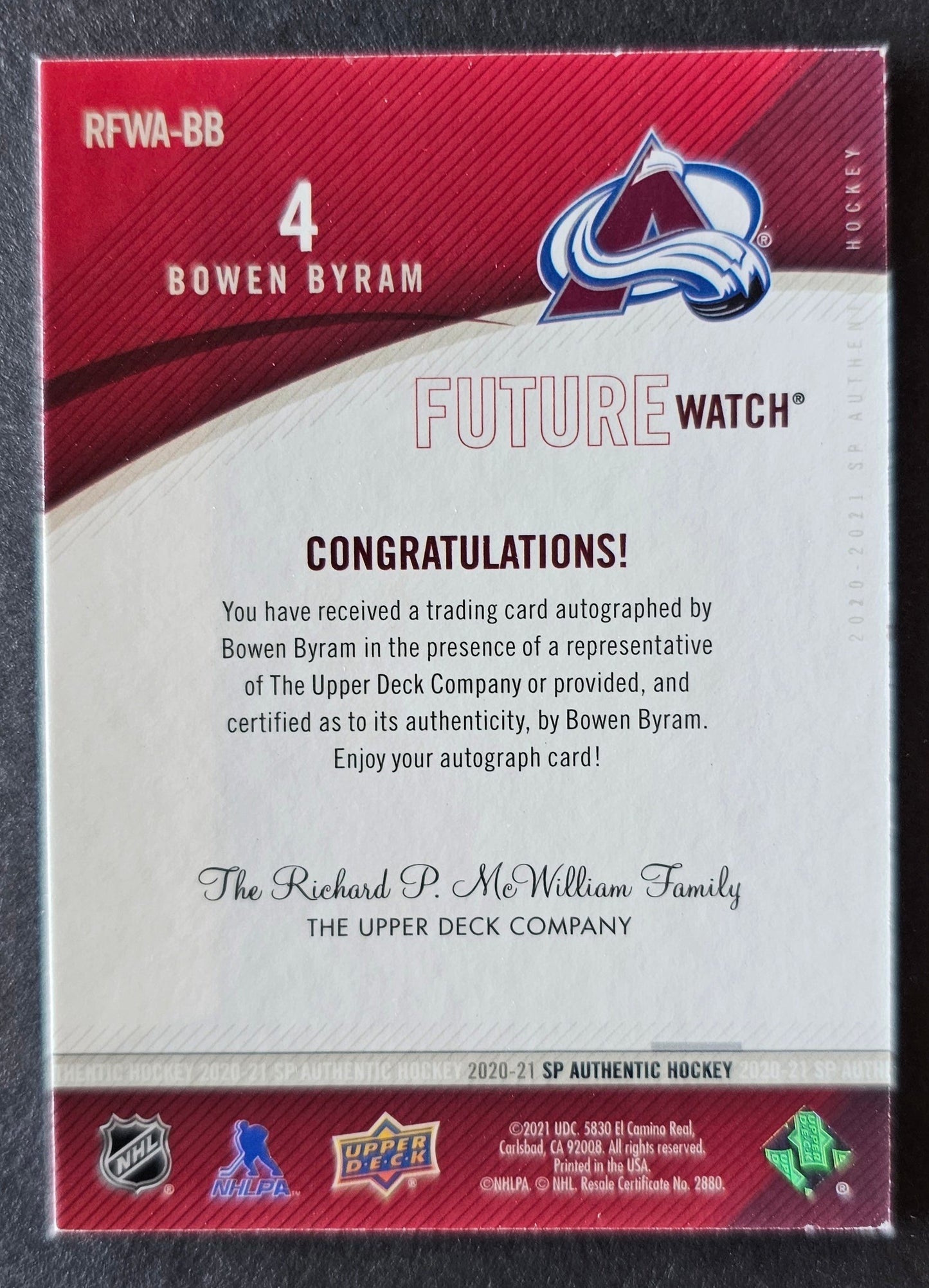 Bowen Byram Retro Future Watch Auto 42/99 - 2020/21 SP Authentic