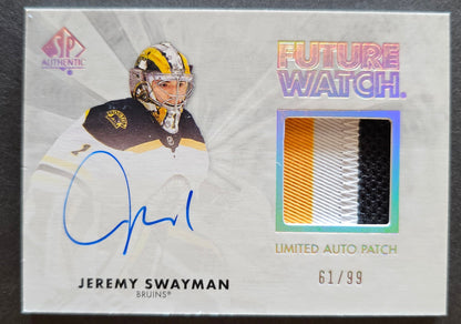 Jeremy Swayman Retro Future Watch Limited Auto Patch 61/99 - 2021/22 SP Authentic