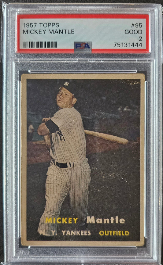 Mickey Mantle #95 Graded PSA 2 - 1957 Topps