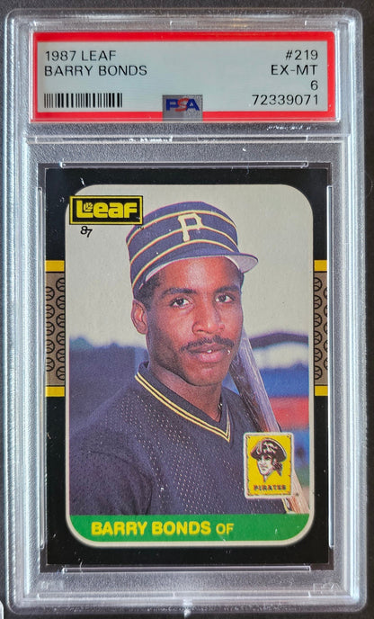 Barry Bonds Rookie #219 Graded PSA 6 - 1987 Leaf