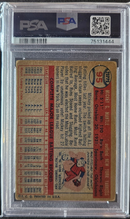 Mickey Mantle #95 Graded PSA 2 - 1957 Topps