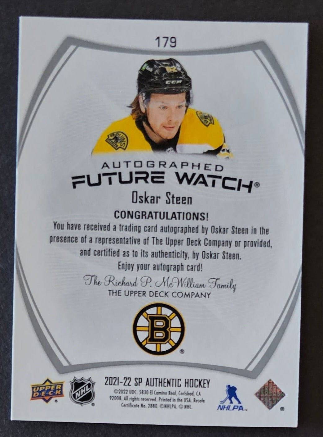 Oskar Steen Future Watch Auto - 2021/22 SP Authentic