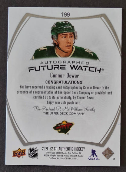 Connor Dewar Future Watch Auto - 2021/22 SP Authentic