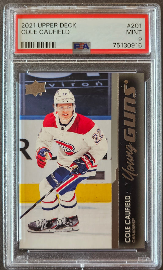 Cole Caufield Young Guns (Rookie) # 201 Graded PSA 9 - 2021/22 Series 1