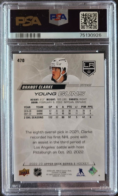 Brandt Clarke Young Guns (Rookie) #470 Graded PSA 10 - 2022/23 Series 2