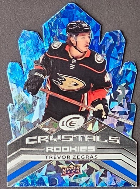 Trevor Zegras Rookie Ice Crystrals Blue 'Die-Cut' - 2021/22 Ice Hockey