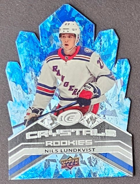 Nils Lundkvist Rookie Ice Crystrals Blue 'Die-Cut' - 2021/22 Ice Hockey