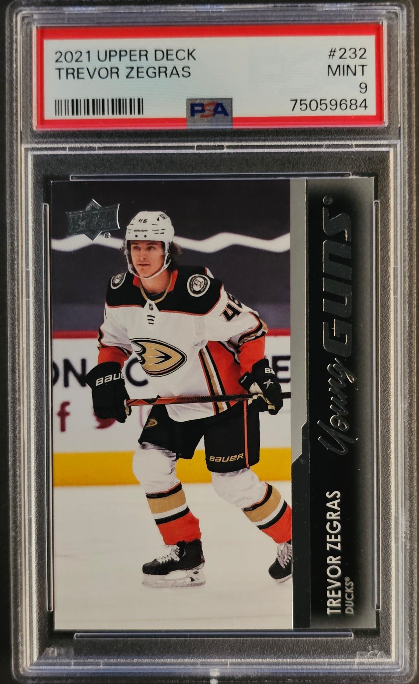 Trevor Zegras Young Guns (Rookie) #232 Graded PSA 9 - 2021/22 Series 1