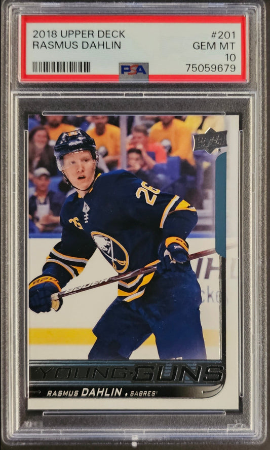 Rasmus Dahlin Young Guns (Rookie) #201 Graded PSA 10 - 2018/19 Series 1