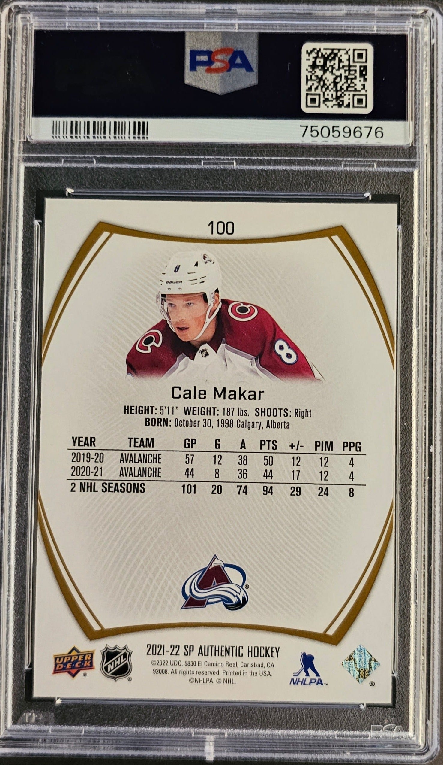  2021-22 SP Authentic Limited Red #100 Cale Makar Colorado  Avalanche Hockey Trading Card : Collectibles & Fine Art