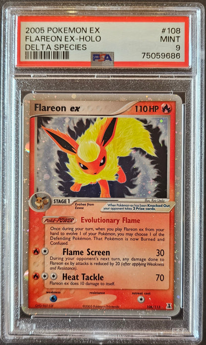 Flareon EX Holo 108/113 Graded PSA 9 - 2005 Pokemon EX Delta Species