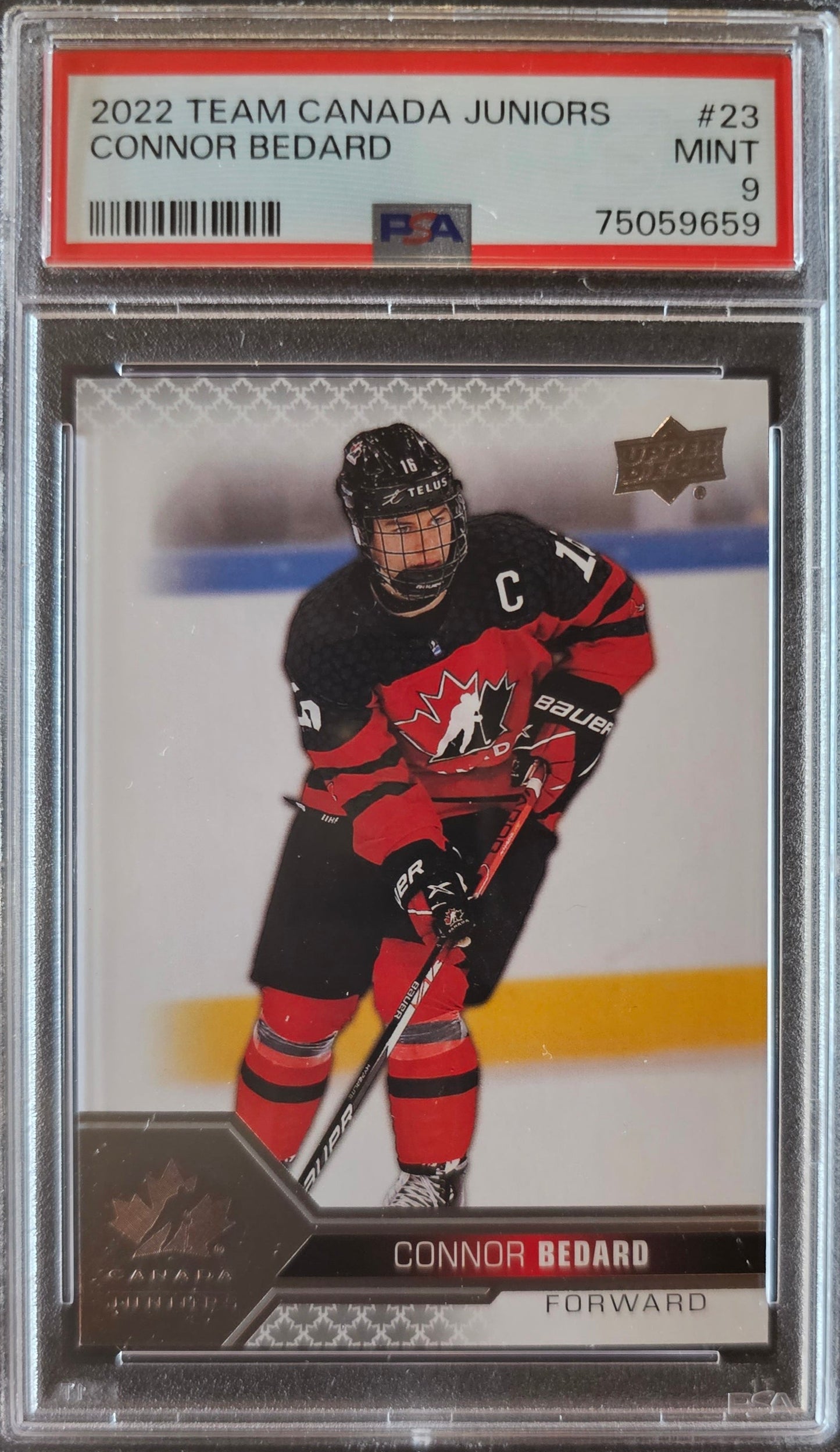 Connor Bedard Team Canada #23 Graded PSA 9 - 2022 Team Canada Juniors