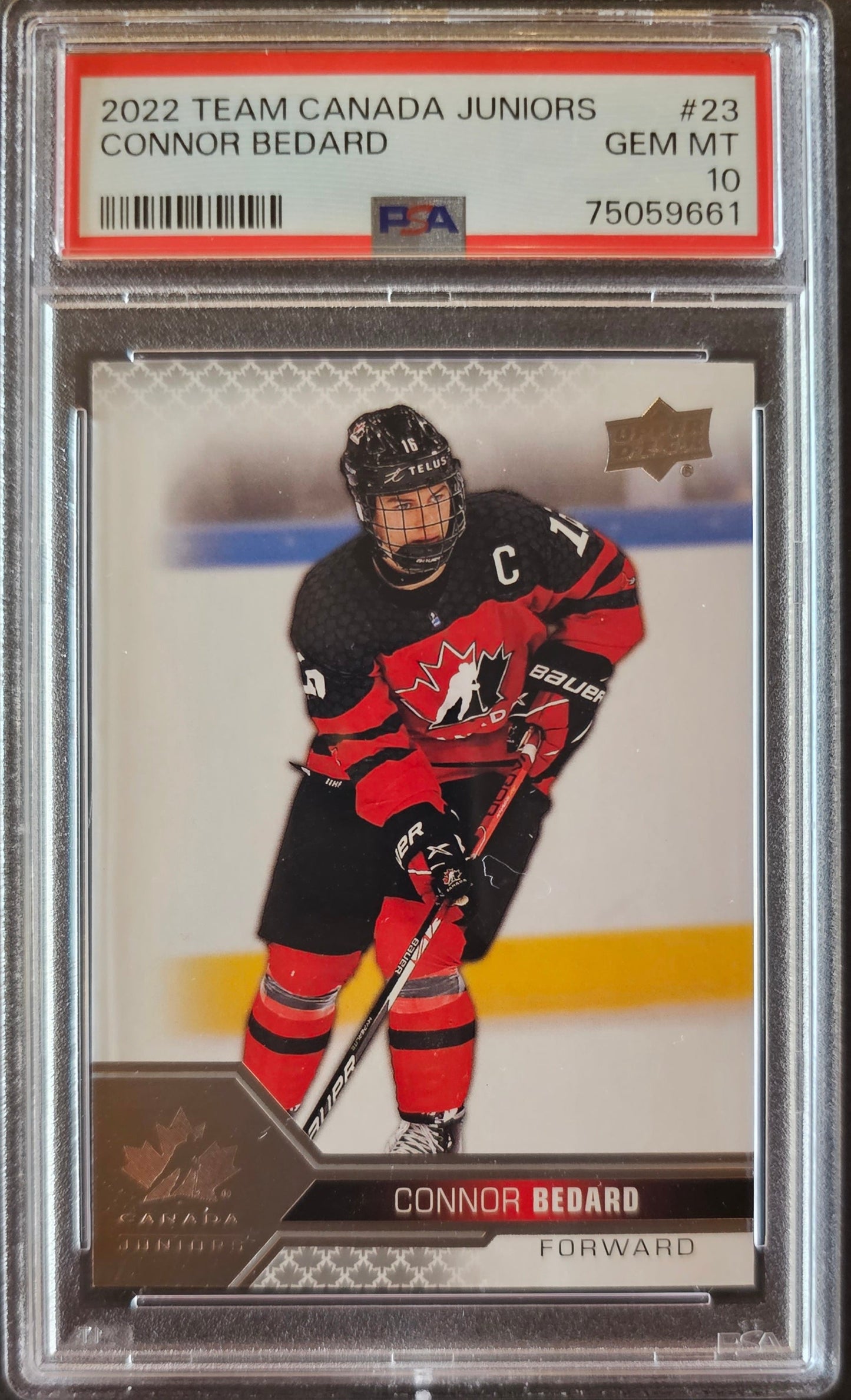 Connor Bedard Team Canada #23 Graded PSA 10 - 2022 Team Canada Juniors