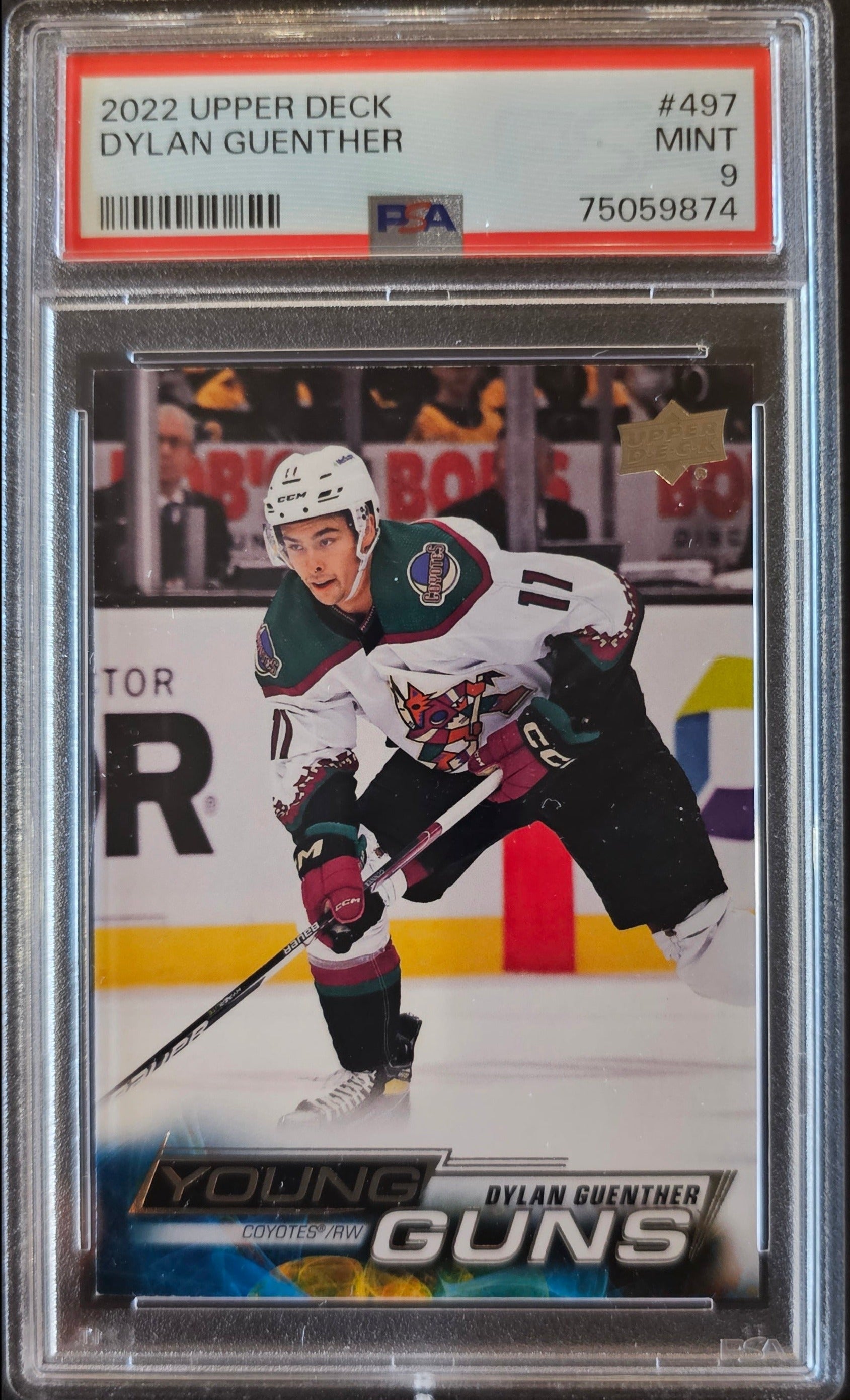 Dylan Guenther Young Guns (Rookie) #497 Graded PSA 9 - 2022/23 Series 2