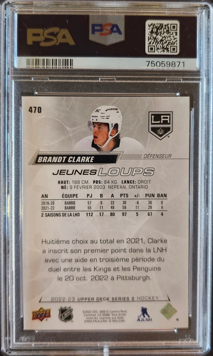 Brandt Clarke Young Guns French #470 Graded PSA 9 - 2022/23 Series 2