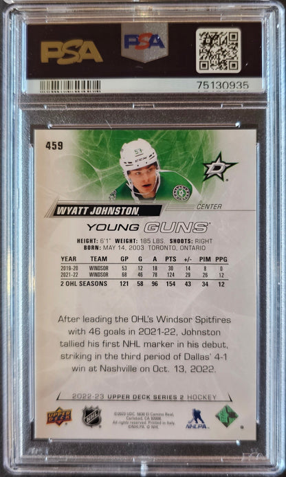 Wyatt Johnston Young Guns (Rookie) #459 Graded PSA 9 - 2022/23 Series 2