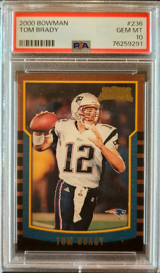 Tom Brady Rookie Card RC #236 Graded PSA 10 - 2000 Bowman