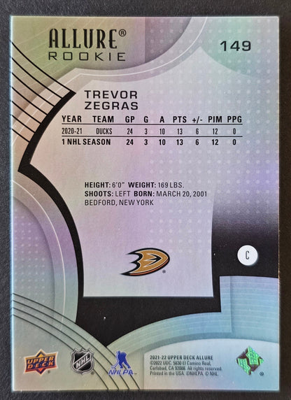 Trevor Zegras 4 Card Lot - Limited Future Watch Red / Allure Rookie / Ice Rookie Green / UD Portraits