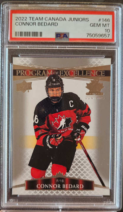 Connor Bedard Program Of Excellence #146 Graded PSA 10 - 2022 Team Canada Juniors