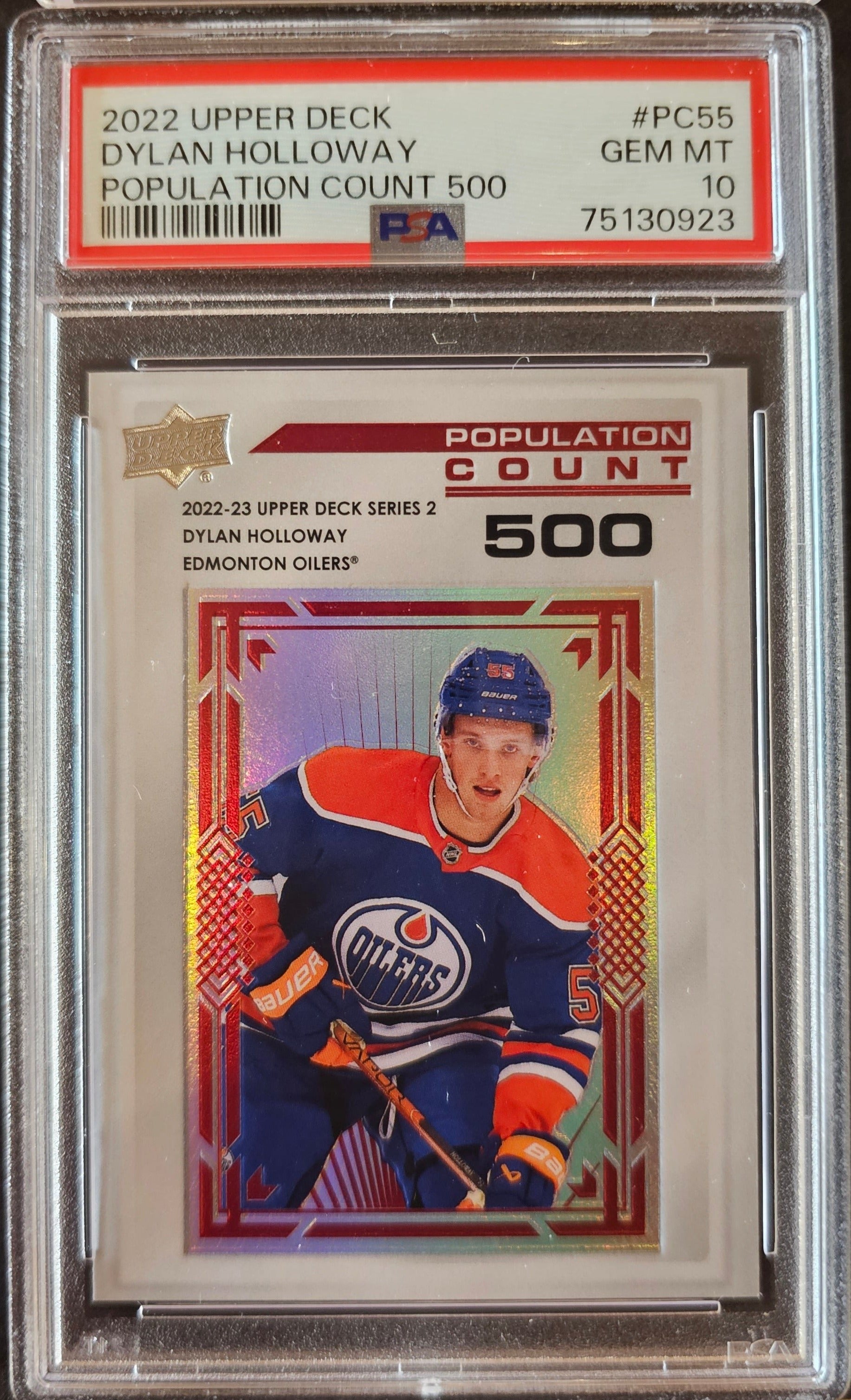 Dylan Holloway Pop Count 500 #PC55 Graded PSA 10 - 2022/23 Series 2