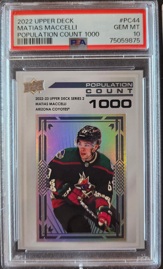 Matias Maccelli Pop Count 1000 #PC44 Graded PSA 10 - 2022/23 Series 2