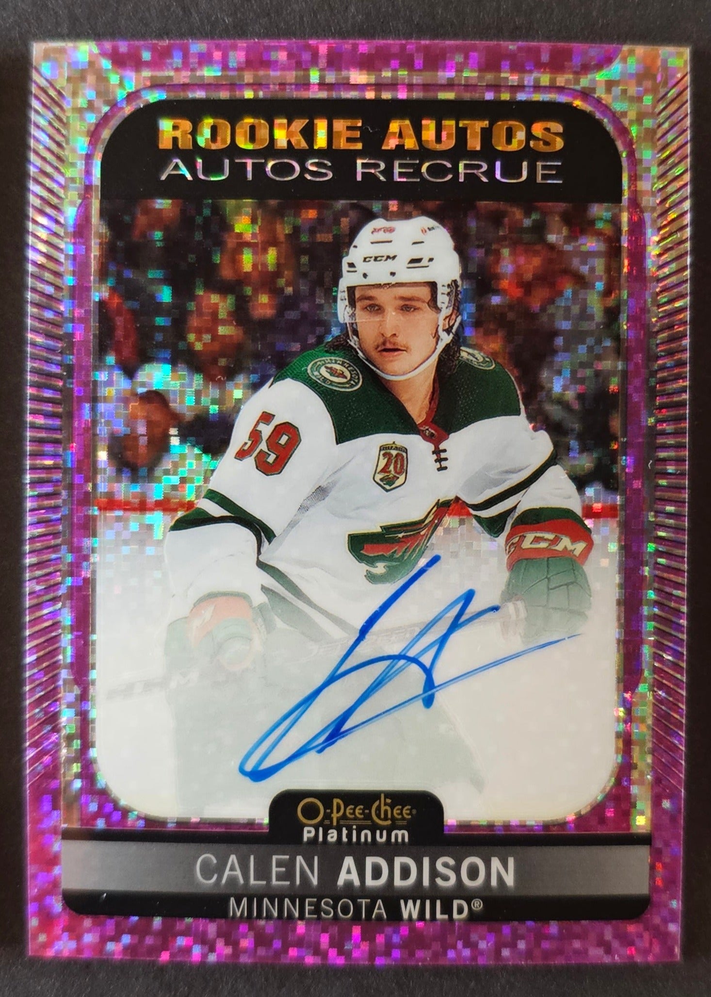 Calen Addison Violet Pixels Rookie Auto - 2021/22 O-Pee-Chee Platinum