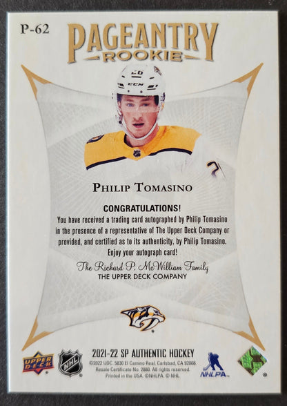 Philip Tomasino Pageantry Auto - 2021/22 SP Authentic