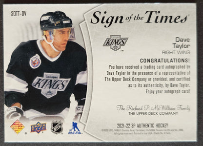 Dave Taylor Sign Of The Times Auto - 2021/22 SP Authentic