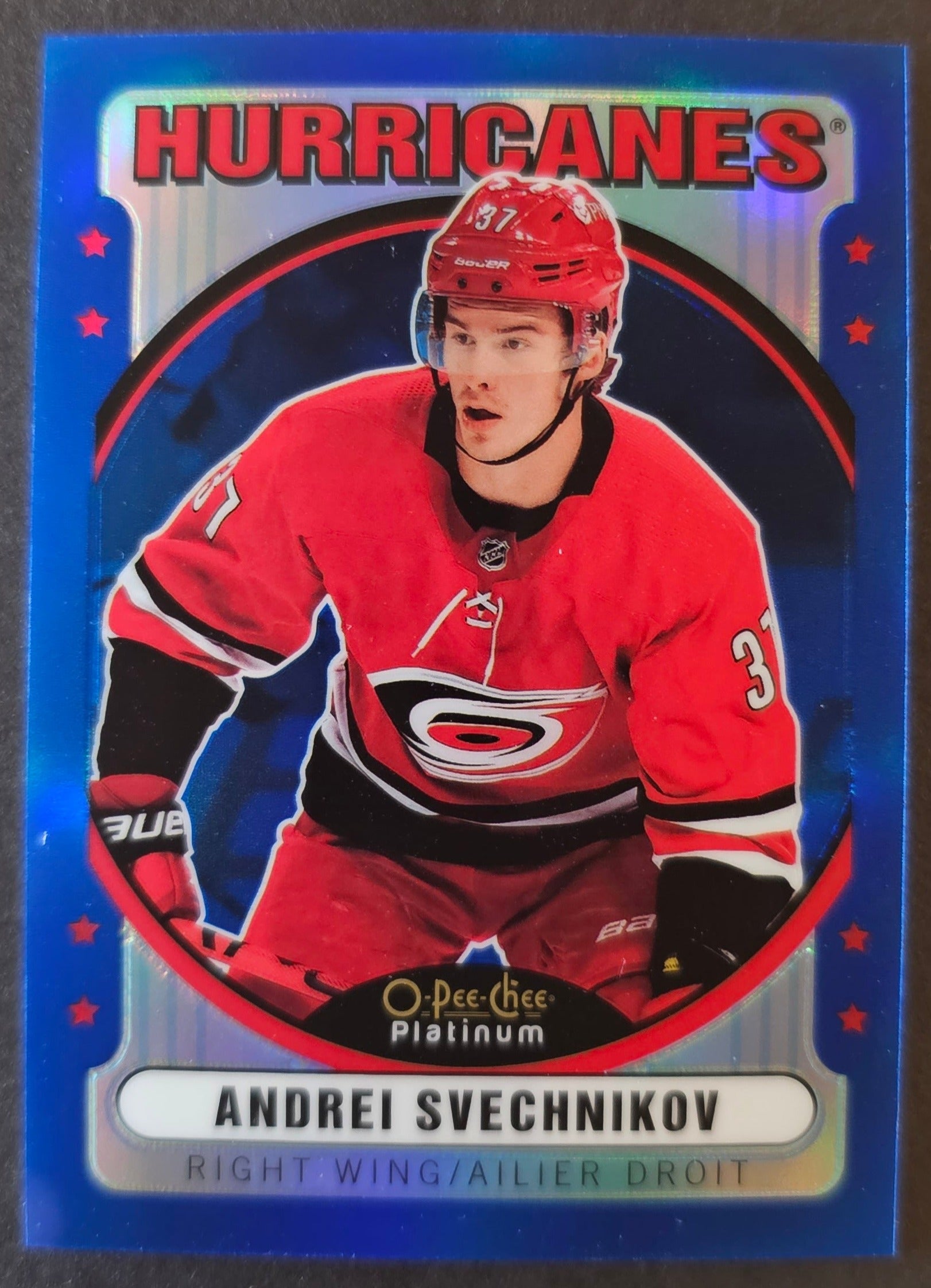 Andrei Svechnikov OPC Retro Blue Rainbow /199 R-34 - 2021/22 O-Pee-Chee Platinum